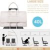 ETRONIK Weekender Overnight Bag for Women, Large Travel Duffle Bag with Shoe Compartment & Wet Pocket, Carry On Tote Bag Gym Duffel Bag with Toiletry Bags for Hospital 4 Pcs Set, Large Size, Beige - Image 3