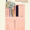 Quatish Passport Holder Women, Travel Must Haves Passport Cover, RFID Travel Wallet Document Holder Waterproof, Leather Passport Book Case, Travel Essentials Pink - Image 2