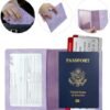 1 Pcs Passport Holder and Vaccine Card Holder Combo, Travel Passport Wallet, Passport Cover Case for Women and Men (Light Purple) - Image 4