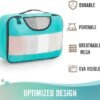 Veken 6 Set Packing Cubes for Suitcases, Travel Essentials for Carry on Luggage, Suitcase Organizer Bags Set for Travel Accessories in 4 Sizes(Extra Large, Large, Medium, Small)，Cyan - Image 4