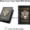 GDTK Leather Passport Holder Cover Case RFID Blocking Travel Wallet (Black) - Image 6