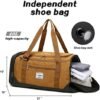 Laripwit Travel Duffle Bag for men 40L Medium Sports Gym Bag with Wet Pocket & Shoes Compartment Weekender Overnight Backpack for Traveling Duffel Bag Backpack for Women, Brown - Image 5