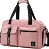 Gym Bag for Women and Men, Duffle Gag for Travel With Shoe Compartment and Wet Compartment, Used as a Overnight Bag (pink)