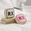 Small Canvas Rx Medicine Packages, Cute Chenille Letter Patch Drug Makeup Bag with Metal Zipper, Mini Travel First Aid Purse Organizer Machine Washable (01Beige) - Image 5