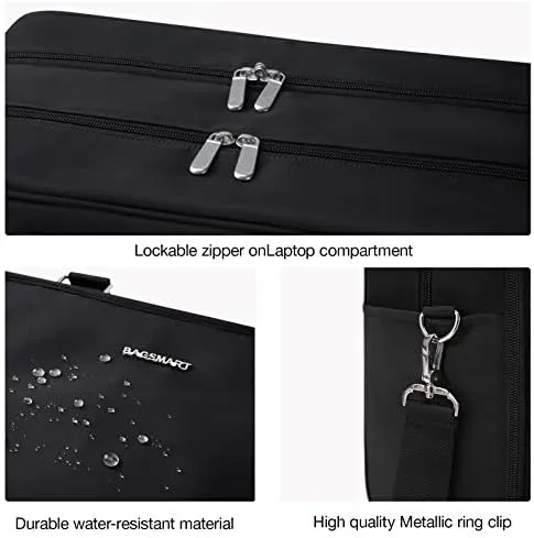 BAGSMART Weekender Bags for Women, Travel Duffle Bag Carry On Overnight Personal Item Bag with Shoe Bag for Travel Essentials (Black, 27L) - Image 5
