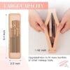 Portable Silicone Makeup Brush Holder, Magnetic Cosmetic Pouch and Anti-Fall Closure, Stylish and Easy to Clean - Convenient Travel Makeup Brush Holder Organizer - Khaki - Image 2