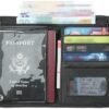 Veki RFID Passport Holder, Family Passport Wallet for Women Travel, Mini Passport Holder Neck Pouch for Men, Foldable Passport Cover with Zipper for Crossbody Use (Black) - Image 2