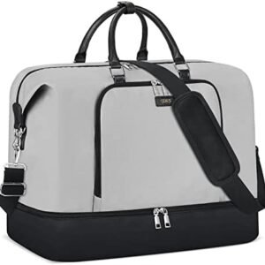 Travel Weekender Bag for Women, Overnight Bag with Shoe Compartment Oversized Travel Duffel Bag Carry On Tote 21"