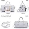 Small Gym Bag Duffle for Women Men with Shoe Compartment & Wet Pocket, Sports Workout Tote Duffel Bag with Shoulder Strap for Travel Dance Yoga, Weekender Overnight Weekend Bag - Image 3