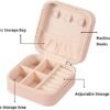 LETURE PU Leather Small Jewelry Box, Travel Portable Jewelry Case for Ring, Pendant, Earring, Necklace, Bracelet Organizer Storage Holder Boxes (Pink) - Image 3