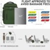 ECOHUB 16'' Travel Backpack Carry On Underseat Airline Approved Personal Item Travel Bag with Multi-Pockets Laptop Backpack Casual Daypack Small Backpack Lightweight for Women Men, Green - Image 2