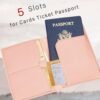 Initial Passport Cover Holder and Luggage Tag Set with Alphabet Chenille Letter Patch for Women Teenager Girls, PU Leather Traveling Bag Suitcase Identifier Pink M - Image 2