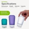 humangear GoToob+ (Large) | Refillable Silicone Travel Bottle | Locking Lid | Food-Safe Material | Dark Blue, Large (3.4 fl.oz.; 100ml) - Image 5