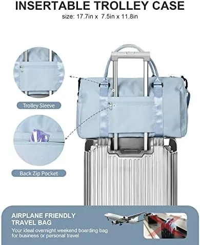 Gym Bag Womens Mens with Shoes Compartment and Wet Pocket,Travel Duffel Bag for Women for Plane,Sport Gym Tote Bags Swimming Yoga,Small Waterproof Weekend Overnight Bag Carry on Bag Hospital Holdalls - Image 4