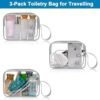 ANRUI TSA Approved Toiletry Bag, 3-PACK Same Size Clear Toiletry Bag with Handle - Image 5