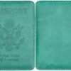HOTCOOL Passport Holder UPGRADED VERSION Leather Passport Accessories for Women Men Wallet Travel Cover Case, with 11 Pockets, Pen and Pin, RFID Blocking and Elastic Strap, Apple Green - Image 2