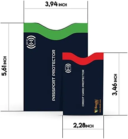 Boxiki Travel RFID Blocking Sleeves, Set with Color Coding | Identity Theft Prevention RFID Blocking Envelopes and Passport Covers - Image 3