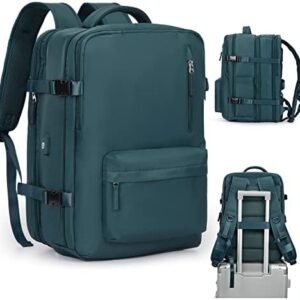Large Travel Backpack Bag for Women Men,Carry on Backpack,17 Inch Laptop Business Work Waterproof Backpack with Laptop Compartment,Person Item Flight Approved,Mochila de Viaje,Peacock Blue Expandable