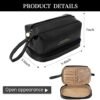 Abiudeng Large Makeup Bag,Double Layer Cosmetic Bag,Travel Makeup Bag,Leather Makeup Bag, Cosmetic Travel Bags,Portable Leather Toiletry Bag,Roomy Cosmetic Bag for Women and Girls - Image 2