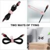 Nearockle 16Pcs Silicone Cable Straps Wire Organizer for Bundling Earphone, Phone Charger, Computer Cords, Reusable Cable Ties Cord Organizer in Home,Office,Kitchen,School(Pink) - Image 4