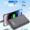 Portable Charger, 20000mAh Power Bank with Digital Display, 20W Fast Charging Battery Pack with USB C/USB A Output, Cell Phone Charger for iPhone 15/14 Samsung Pixel AirPods and More - Image 2