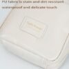 Premium Makeup Bag,Travel Cosmetic Bag for Women,Makeup organizer bag with handle portable PU Leather Waterproof toiletry bag use for travel or daily use(white) - Image 5