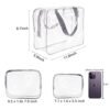 6Pcs Crystal Clear PVC Travel Toiletry Bag Kit for Women Men, Waterproof Vinyl Packing Organizer Storage Bags with Zipper Handle Straps, Cosmetic Pouch Carry on Airport Airline Compliant Bag Handbag - Image 4