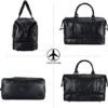 Leather Travel Bag with Shoe Pouch,Weekender Overnight Bag Waterproof Large Carry On Travel Tote Duffel Bag - Image 5