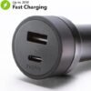 mophie 42W Dual USB-C + USB-A Car Charger, Universal AUX Compatibility, LED Indicator, Fast Charging, Multi-Device - Image 2