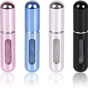 Travel Mini Perfume Refillable Atomizer Container, Portable Travel Size Bottle, Scent Pump Case, Fragrance Empty Spray Bottle for Traveling and Outgoing 5ml (4Pcs)
