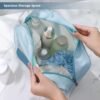 Travel Toiletry Bag for Women and Men, Matte Translucent Toiletry Bag with Handy Handle, Makeup Cosmetic Organizer Bag for Travel Toiletries Accessories (Blue) - Image 2