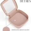Small Makeup Bag for Purse Mini Cosmetic Bag Clear Pink Square Pouch for School Cute Leather Make Up Case Travel Organizer for Backpack Tiny Toiletry Bag with Zipper for Car Essentials Women Girls - Image 6