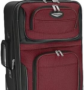 Travel Select Amsterdam Softside Expandable Rolling Luggage, TSA-Approved, Lightweight, Burgundy, Carry-on 21-Inch
