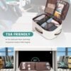 LOVEVOOK Travel Backpack for Women, TSA Carry On Backpack Flight Approved Luggage, 40L Water Resistant Personal Item Daypack Large Weekender Bag fit 17 inch Laptop with 3 Cubes, Beige-nude-coffee - Image 3