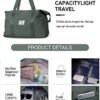 Weekender Bags for Women,Large Duffle Bag, Overnight Bags for Woman Travel, Sport Gym Bag Waterproof, Hospital Bag for Women Labor Delivery, Carry On Tote Bag with Trolley Sleeve, DarkGreen - Image 3