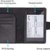 Teskyer Passport and Vaccine Card Holder Combo, Fit for 4 x 3 Vaccine Card, Leather Passport Wallet Cover with Vaccine Card Slot, Black - Image 2