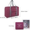 2 pack Foldable Travel Duffel Bag with Fixed on the Trolley Case, Waterproof Luggage Travel Bag, Lightweight Carry On Bag for Sports, Vacation, Shopping, Gym (wine red, light blue) - Image 3
