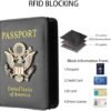 GDTK Leather Passport Holder Cover Case RFID Blocking Travel Wallet (Black) - Image 4