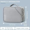 Travel Cable Organizer Bag, Electronic Accessories Case Portable Double Layer Cable Storage Bag for Cord,phone,Charger, Flash Drive,SD Card,Phone,Power Bank,Personal Items - Grey - Image 2