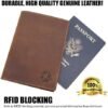 Leather Travel Wallet with Passport Holder - 5.5" x 4" - Genuine Leather Case with RFID Blocking for Men and Women - Passport Wallet, Leather Folding Wallet for Passports - Image 4