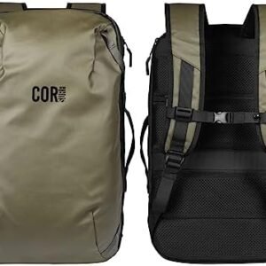 COR Surf Carry On Travel Backpack | NOW with Premium YKK Zippers | Flight Approved Carry On Laptop Backpack with Secret Passport Pockets | The Island Hopper (28L, Army Green)
