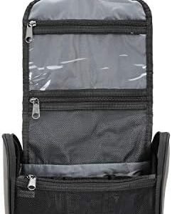 Lewis N. Clark Brushed Twill Hanging Toiletry Kit Bag for Travel Accessories, Shampoo, Cosmetics + Personal Items, Gray, One_Size