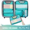Veken 6 Set Packing Cubes for Suitcases, Travel Essentials for Carry on Luggage, Suitcase Organizer Bags Set for Travel Accessories in 4 Sizes(Extra Large, Large, Medium, Small)，Cyan - Image 3