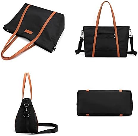 Laptop Bag Waterproof Lightweight Tote Bag for Women Nylon Briefcase Computer Work Shoulder Handbag Fits 15.6 inch Laptop - Image 8
