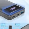 Portable Charger, 20000mAh Power Bank with Digital Display, 20W Fast Charging Battery Pack with USB C/USB A Output, Cell Phone Charger for iPhone 15/14 Samsung Pixel AirPods and More - Image 3