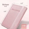 Passport and Vaccine Card Holder Combo, Passport Holder with Vaccination Card Slot Passport Wallet with RFID Blocking Passport Cover for Women - Image 4