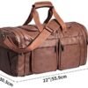 Travel Bag with Shoe Pouch,Weekender Overnight Bag Waterproof Leather Large Carry On Bag Travel Tote Duffel Bag - Image 4