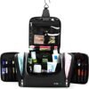 LAVIEVERT Toiletry Bag/Makeup Organizer/Cosmetic Bag/Portable Travel Kit Organizer/Household Storage Pack/Bathroom Storage with Hanging for Business, Vacation, Household - Black - Image 3
