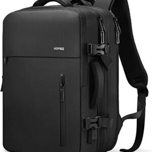 HOMIEE Travel Backpack Carry on Luggage 18x14x8 Inches Personal Item Bag for Airlines, 40L Expandable Laptop Backpack Large Suitcase for Business Weekender Overnight, Black