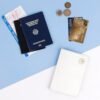 Passport Holder Cover, PU Leather Travel Wallet Case Organizer for Passport, Business Cards, Credit Cards, Boarding Passes (White Wallet) - Image 6